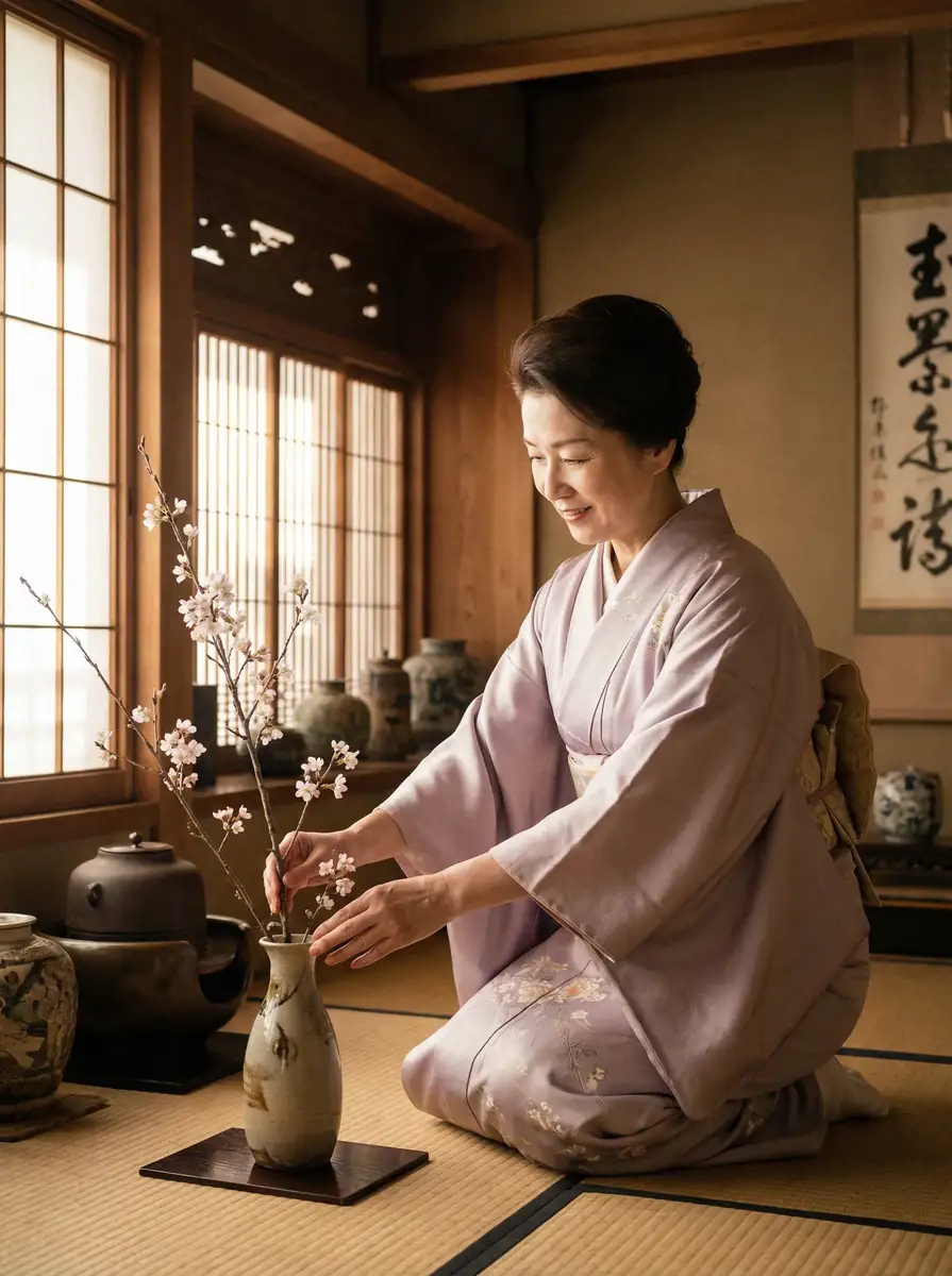 一位优雅的 《里番动漫》里番动漫最新更新_全网独家里番动漫大全 在和室中插花